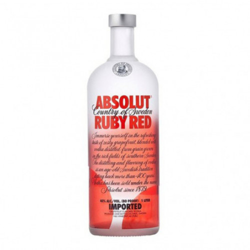 VODCA, ABSOLUT RUBY RED (GRAPEFRUIT) 1L, TEOR ALCOOLICO 40.